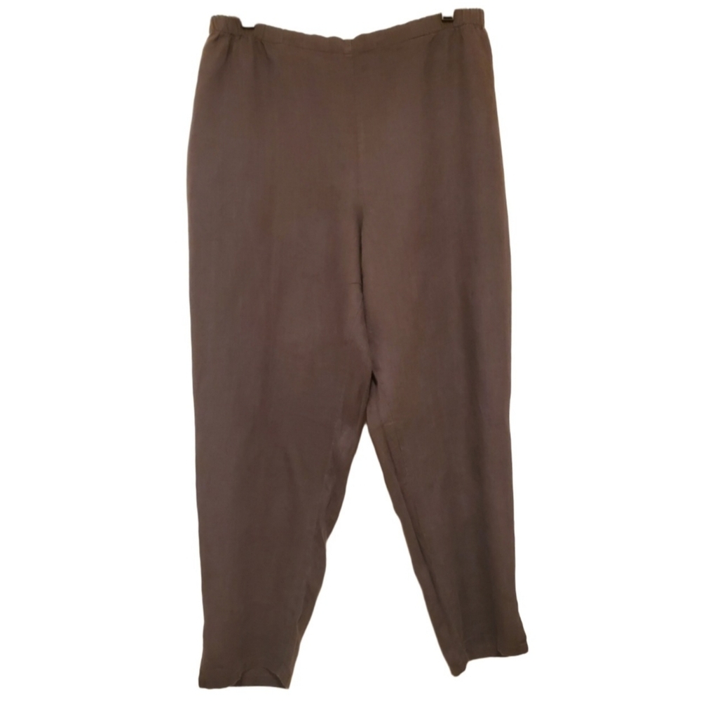 Flax Gray Linen Pull On Pants Size Large